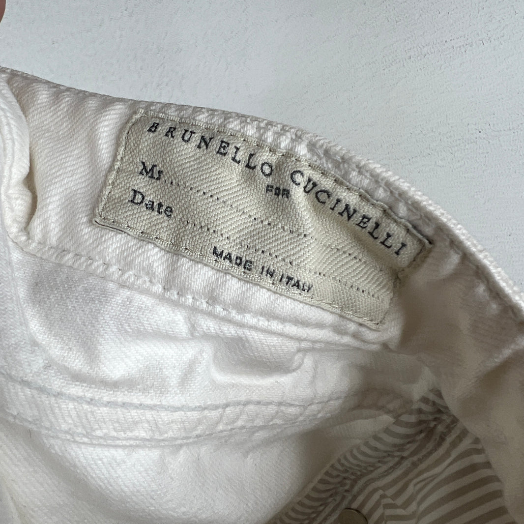 Brunello Cucinelli Tailored White Tapered Denim Jeans