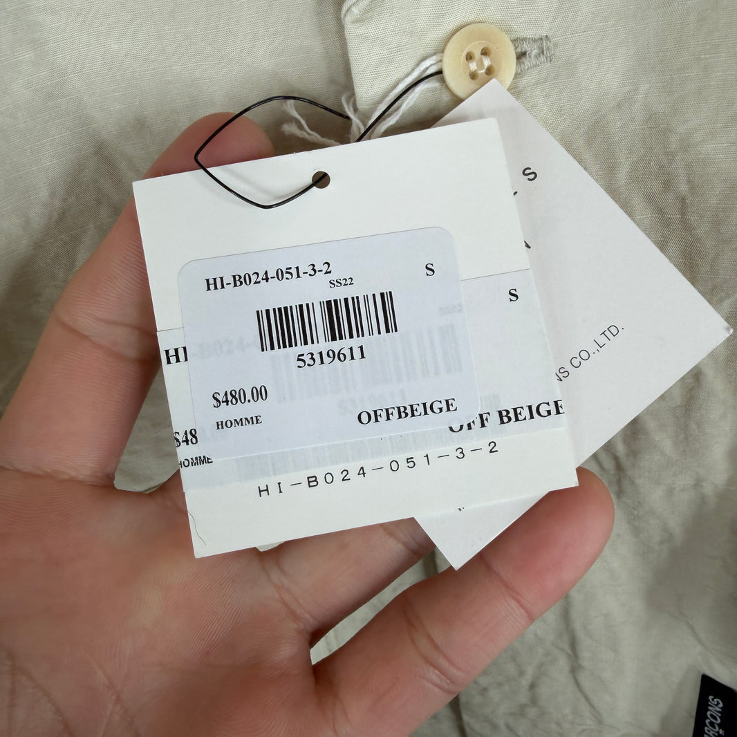 CDG Beige Linen Button Up Shirt