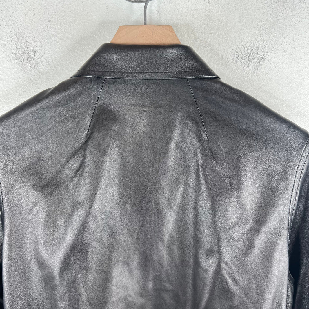 Rick Owens Black Python Leather Moto Jacket