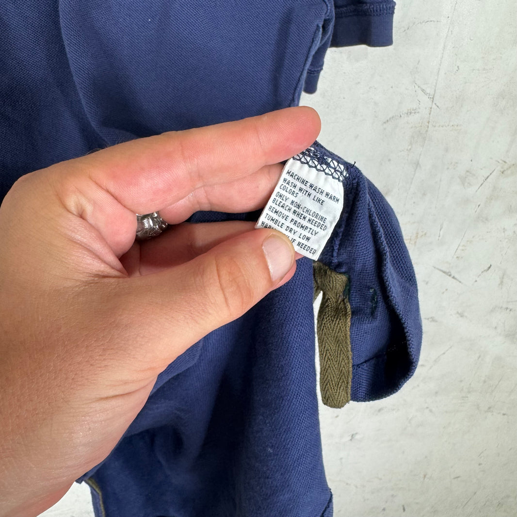 Ralph Lauren Navy/Green Snap Buttoned Pony Polo