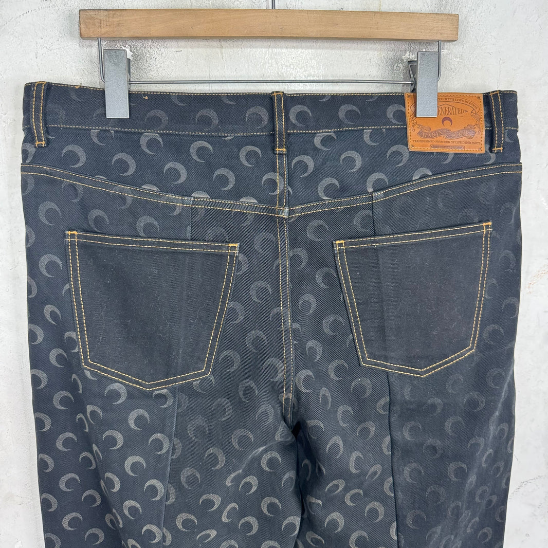 Marine Serre Patchwork Monogram Baggy Jeans