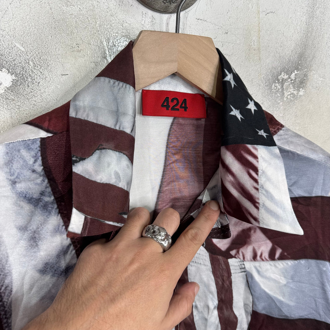424 Silk Blend Flag Shirt