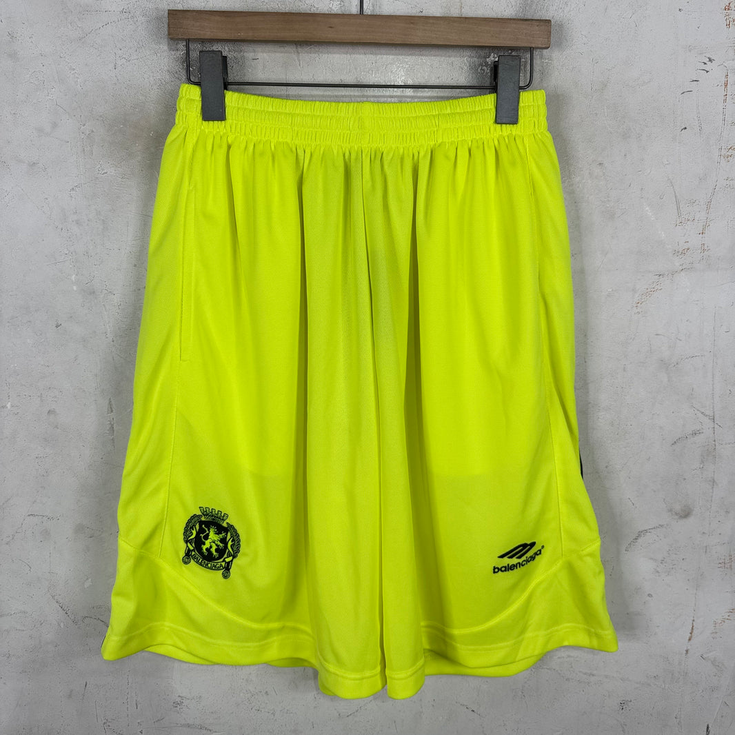 Balenciaga Neon Mesh Soccer Shorts