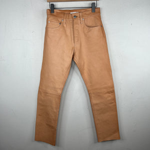 Helmut Lang Peach Leather Slim Pants