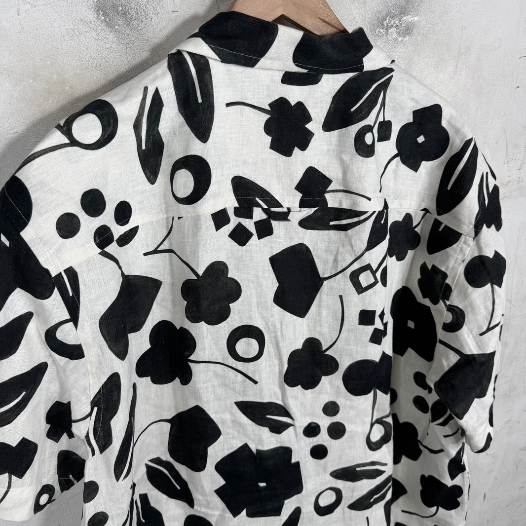 Jacquemus White Patterned Logo Canvas Shirt