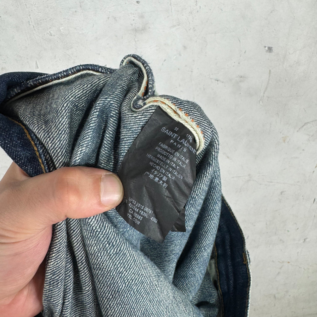 Saint Laurent Distressed Medium Wash D02 Jeans