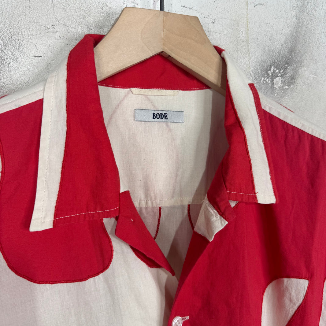 Bode Red Patterned Floral Shirt