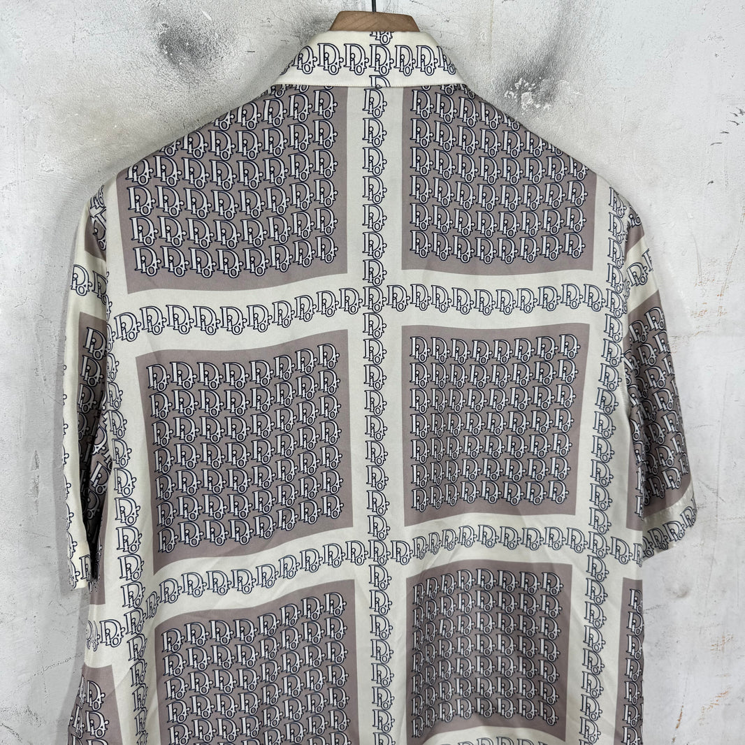 Dior Silk Grey/White Oblique Shirt