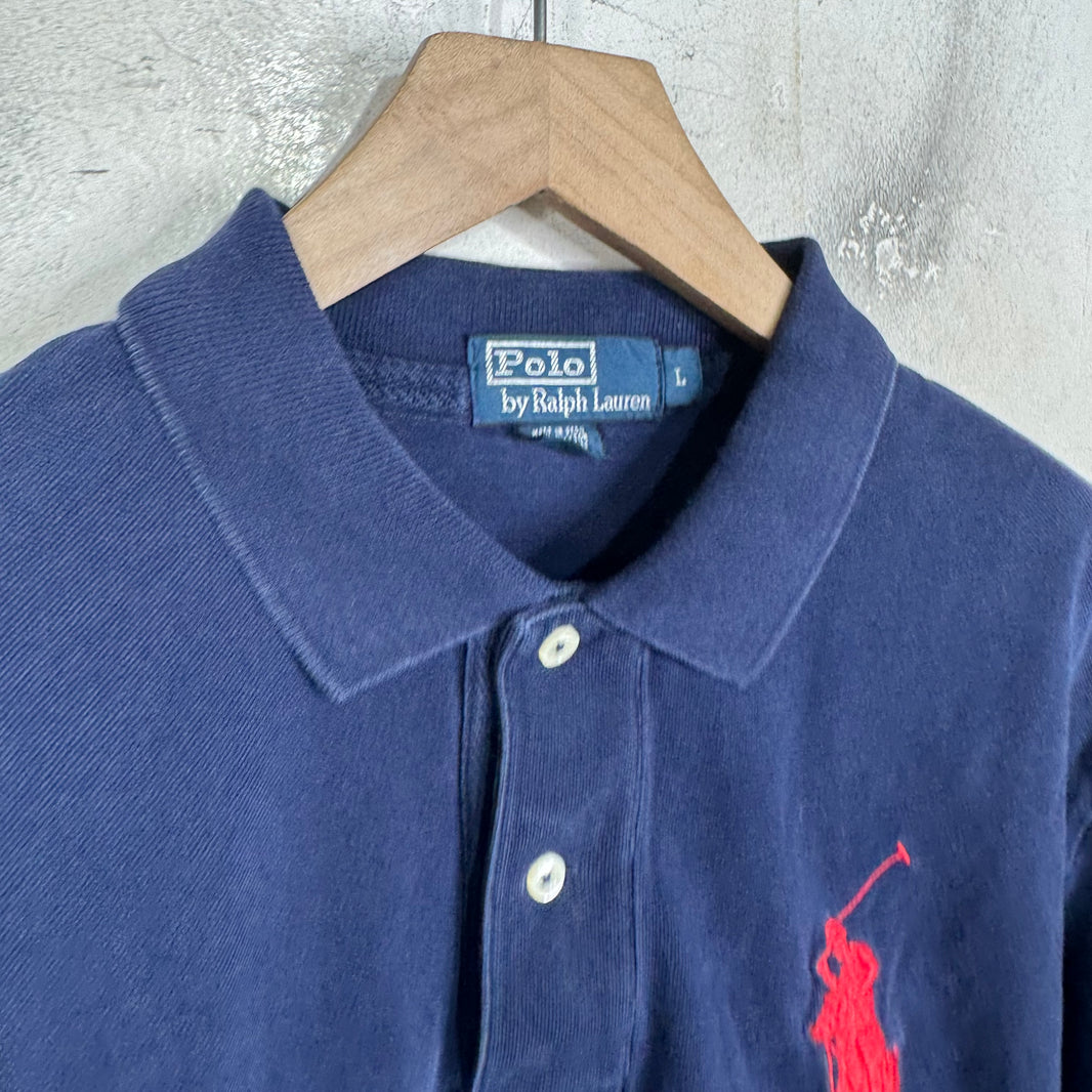 Ralph Lauren Navy Red USA Sleeve Pony Polo
