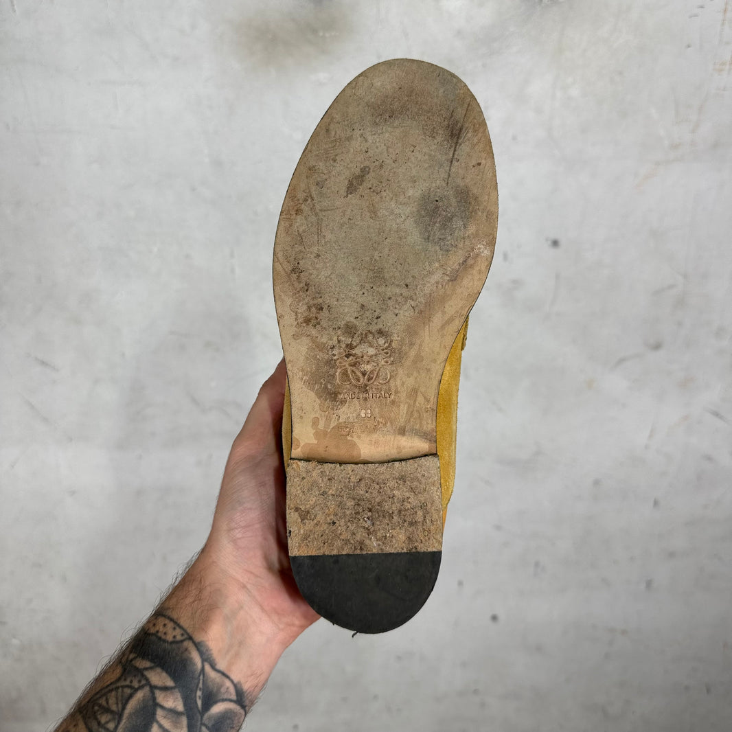 Loewe Tan Suede/ Leather Fold Down Loafers