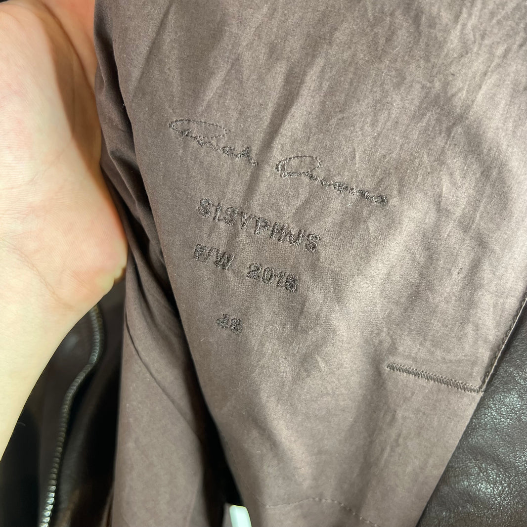 Rick Owens Raisin Leather Molino Jacket