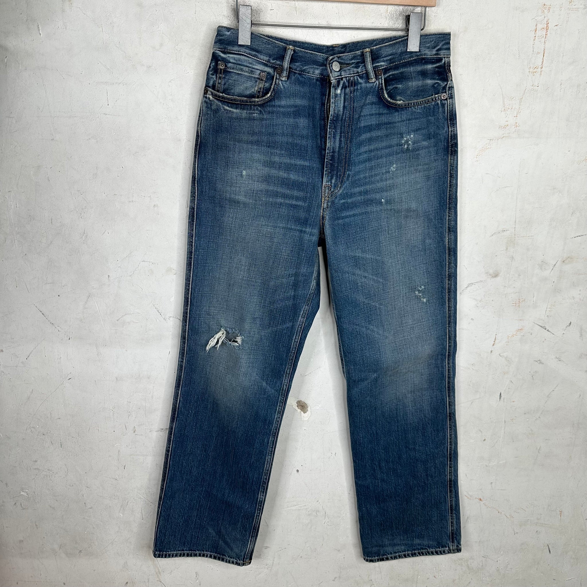 Acne Studios Straight Leg Distressed Jeans