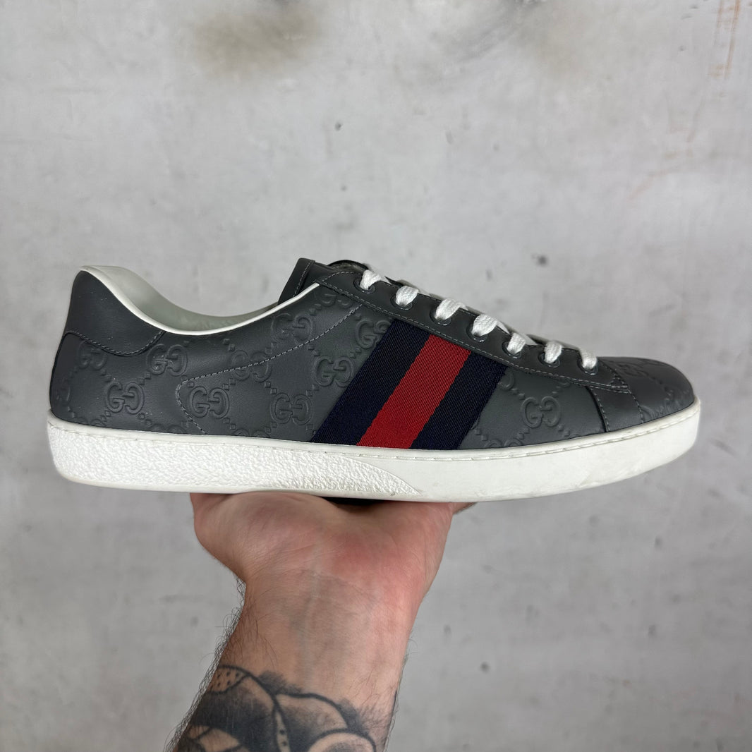 Gucci Grey Embossed Monogram Aces