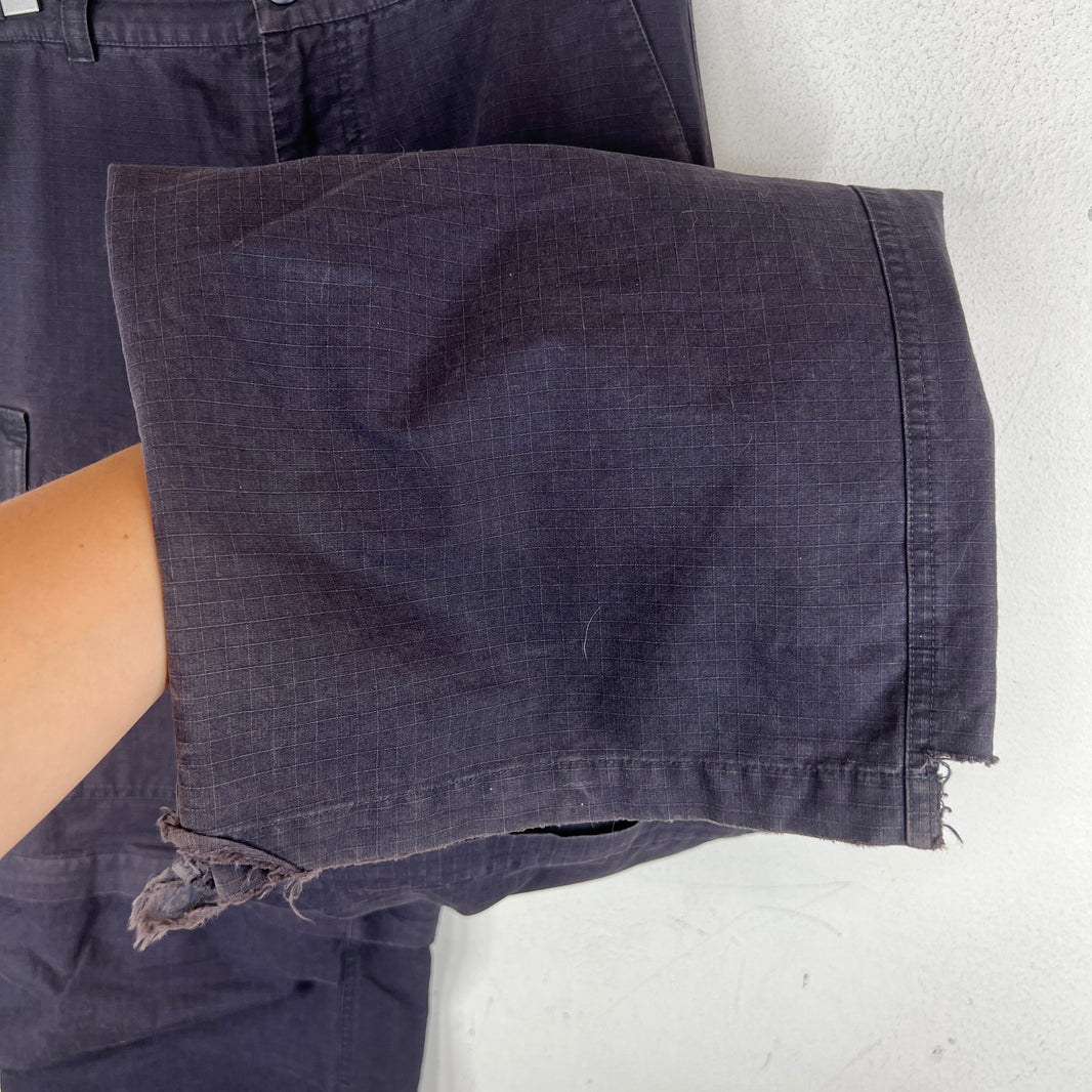 Balenciaga Navy Ripstop Convertible Cargo Trousers
