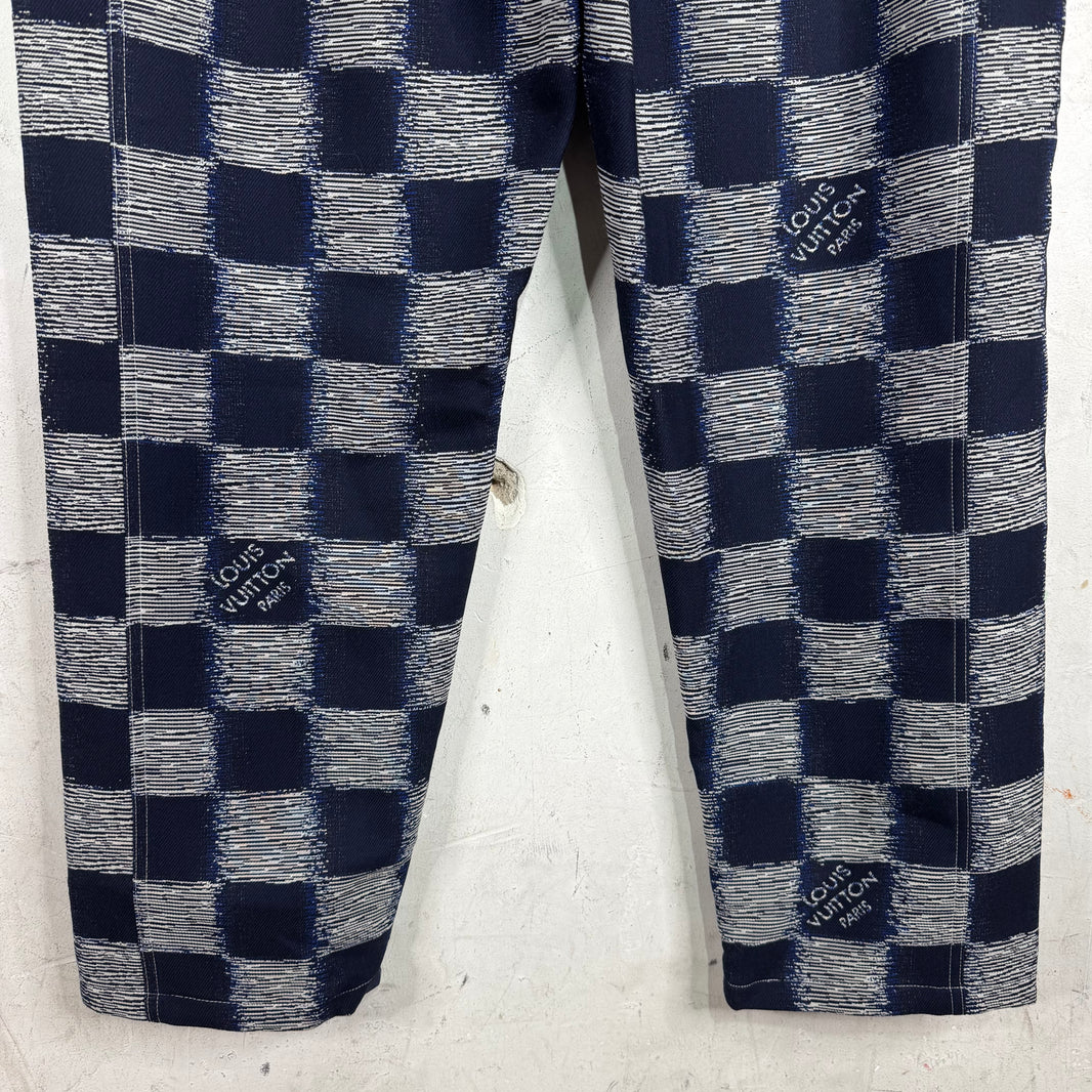 Louis Vuitton Damier Navy Scribbled Workwear Pants