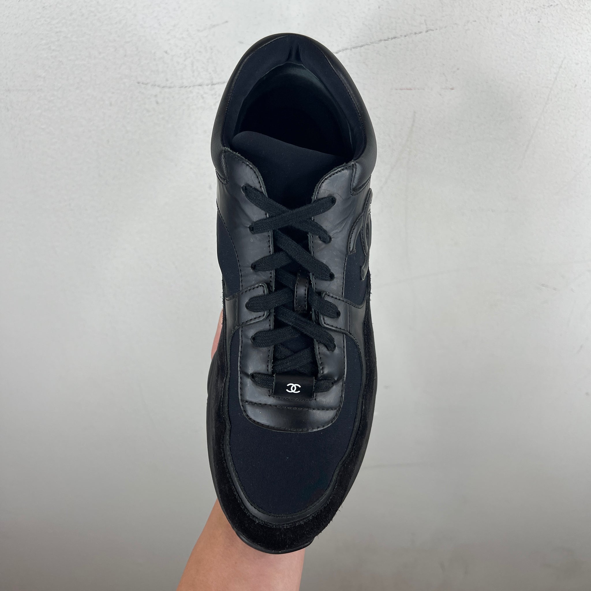 Chanel Black Interlock Logo Runners