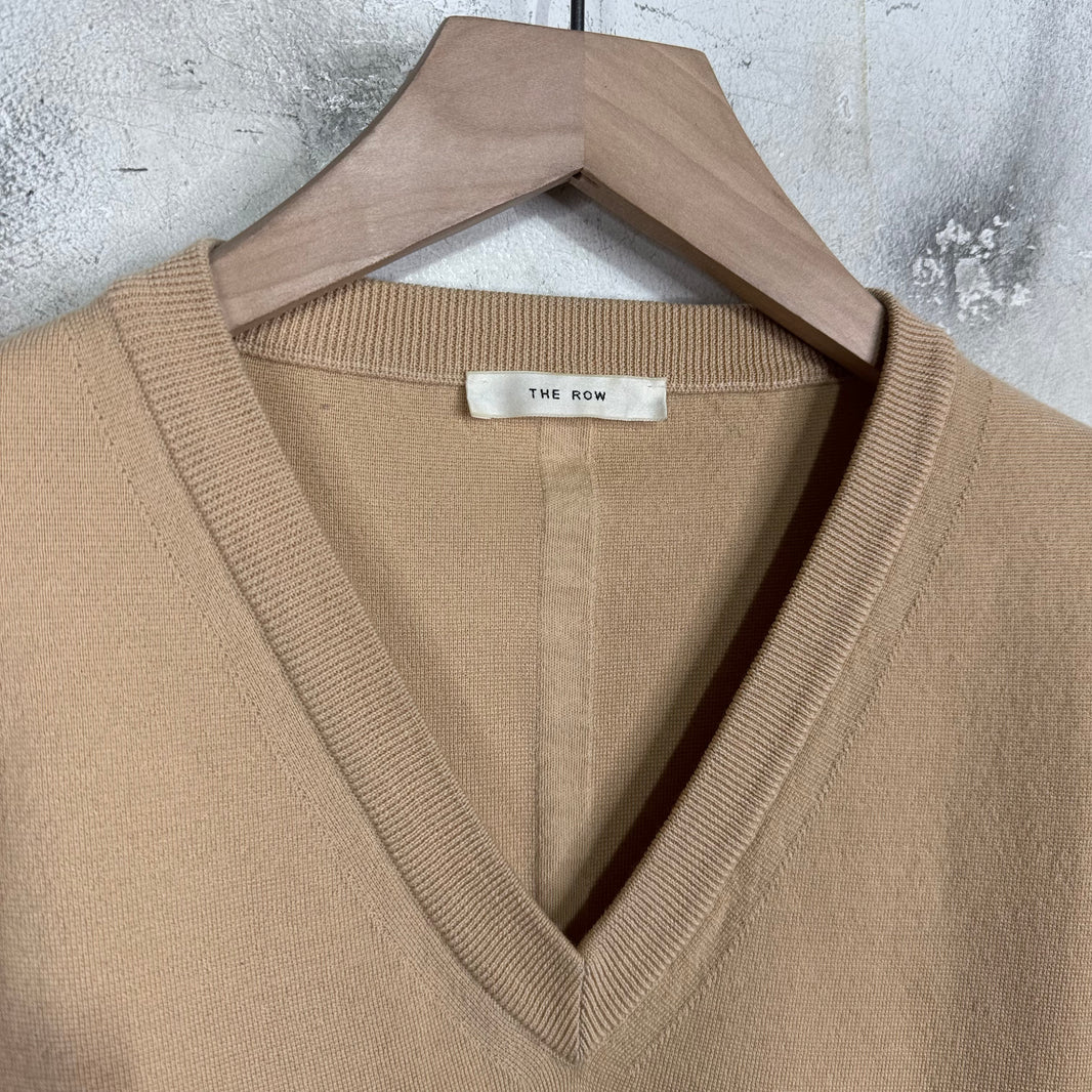 The Row Wool Tan Sweater Vest