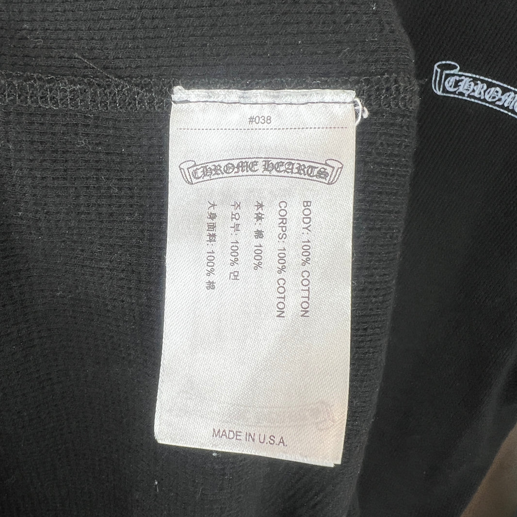 Chrome Hearts Black Scroll Logo Thermal Shirt