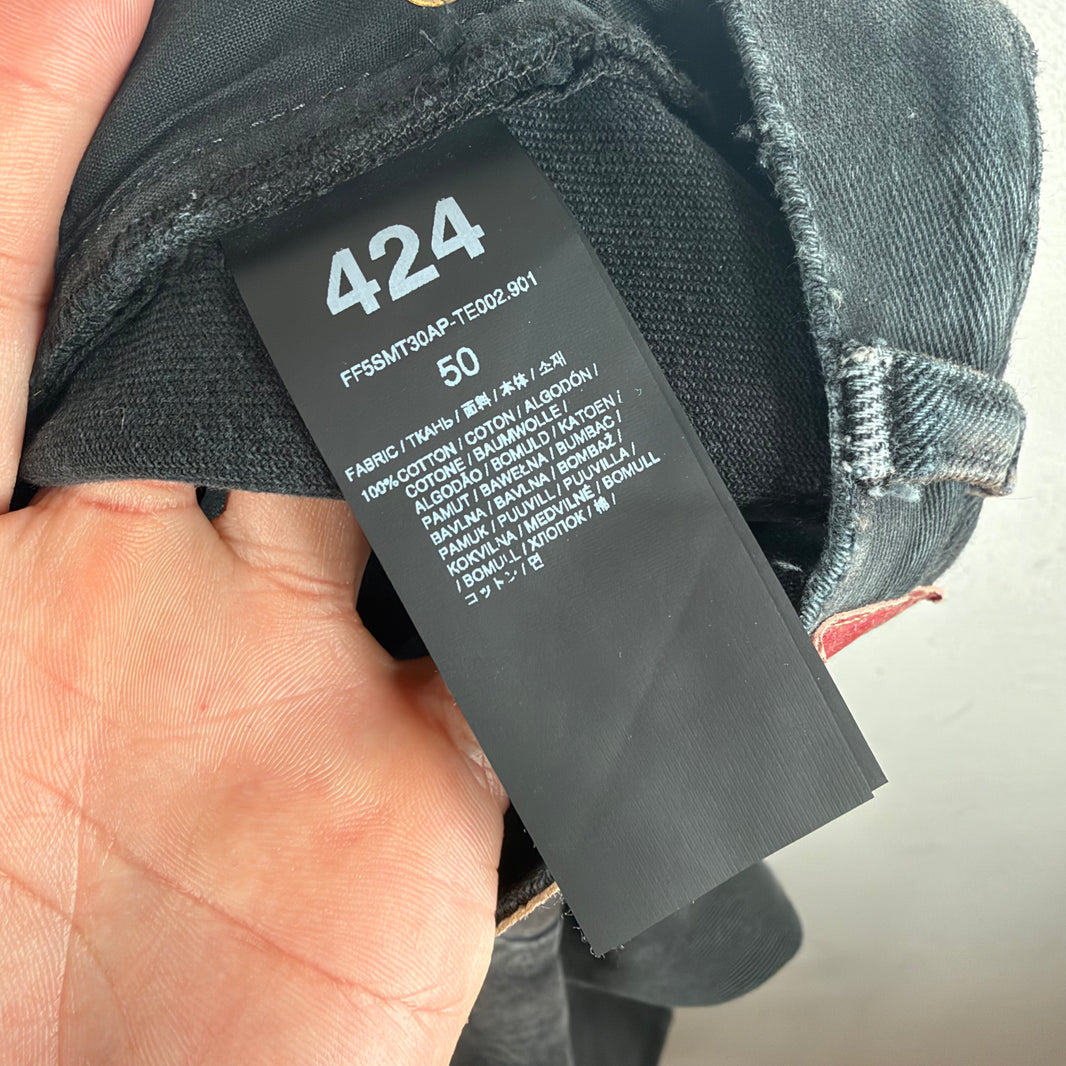 424 Black Straight Leg Jeans