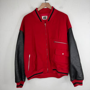 Issey Miyake Red IS Varsity Jacket