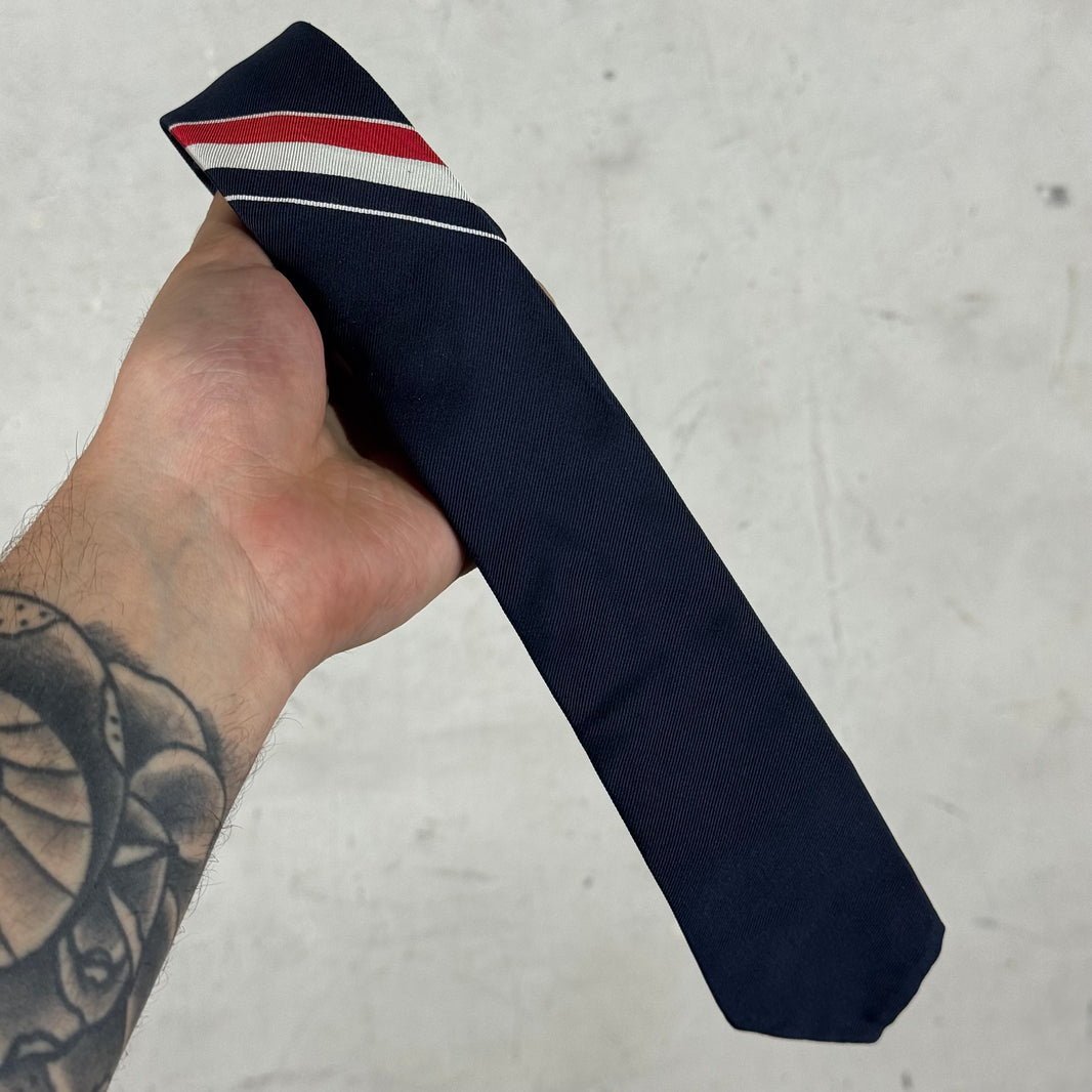 Thom Browne Navy Striped Tie