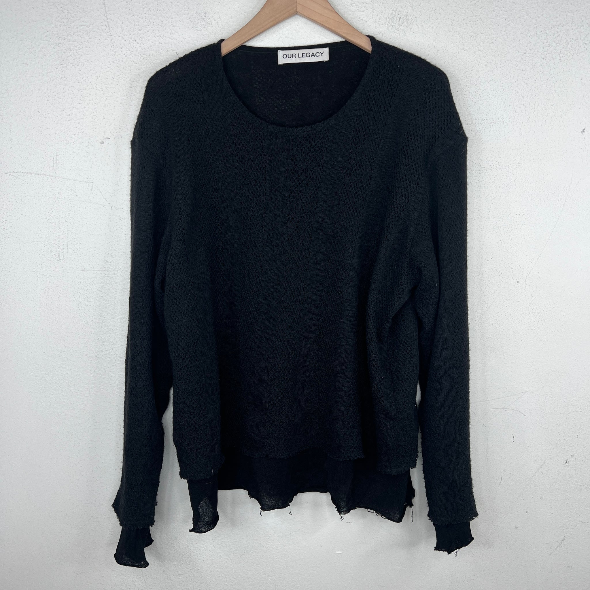 Our Legacy Black Knitted Double Layer Longsleeve Shirt
