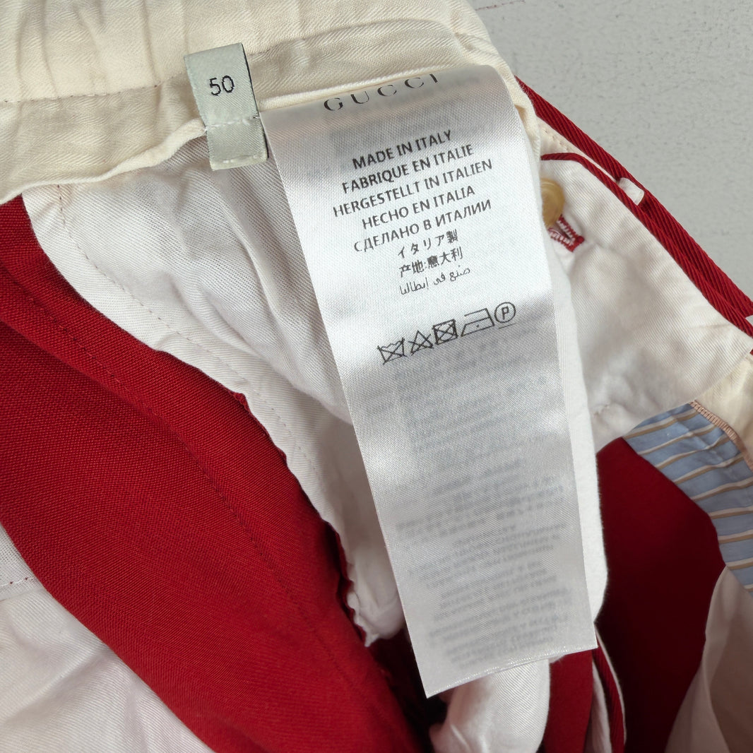 Gucci Red Band Side Stripe Drawstring Track Pants