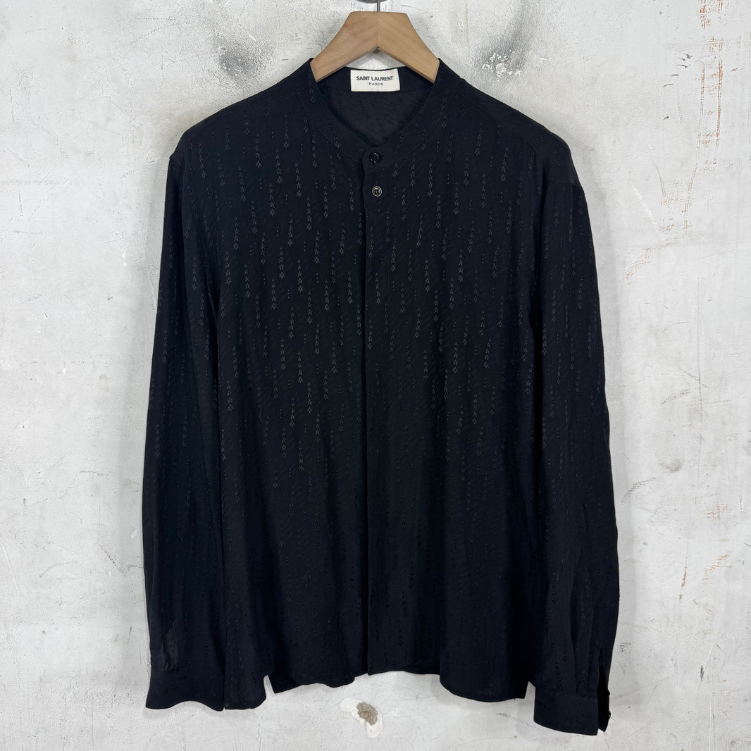 Saint Laurent Silk Stars Collarless Shirt