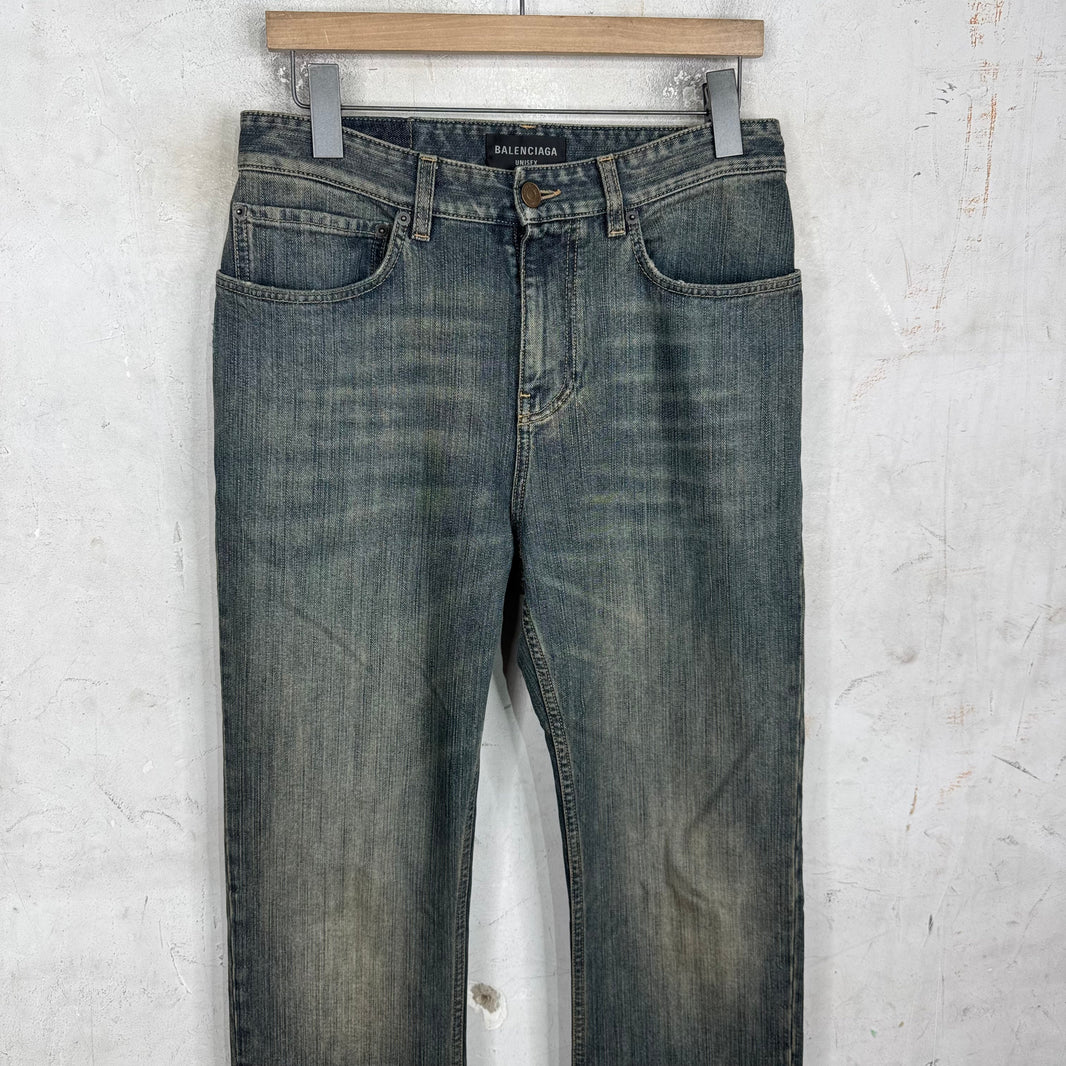 Balenciaga Indigo Wash Flared Jeans