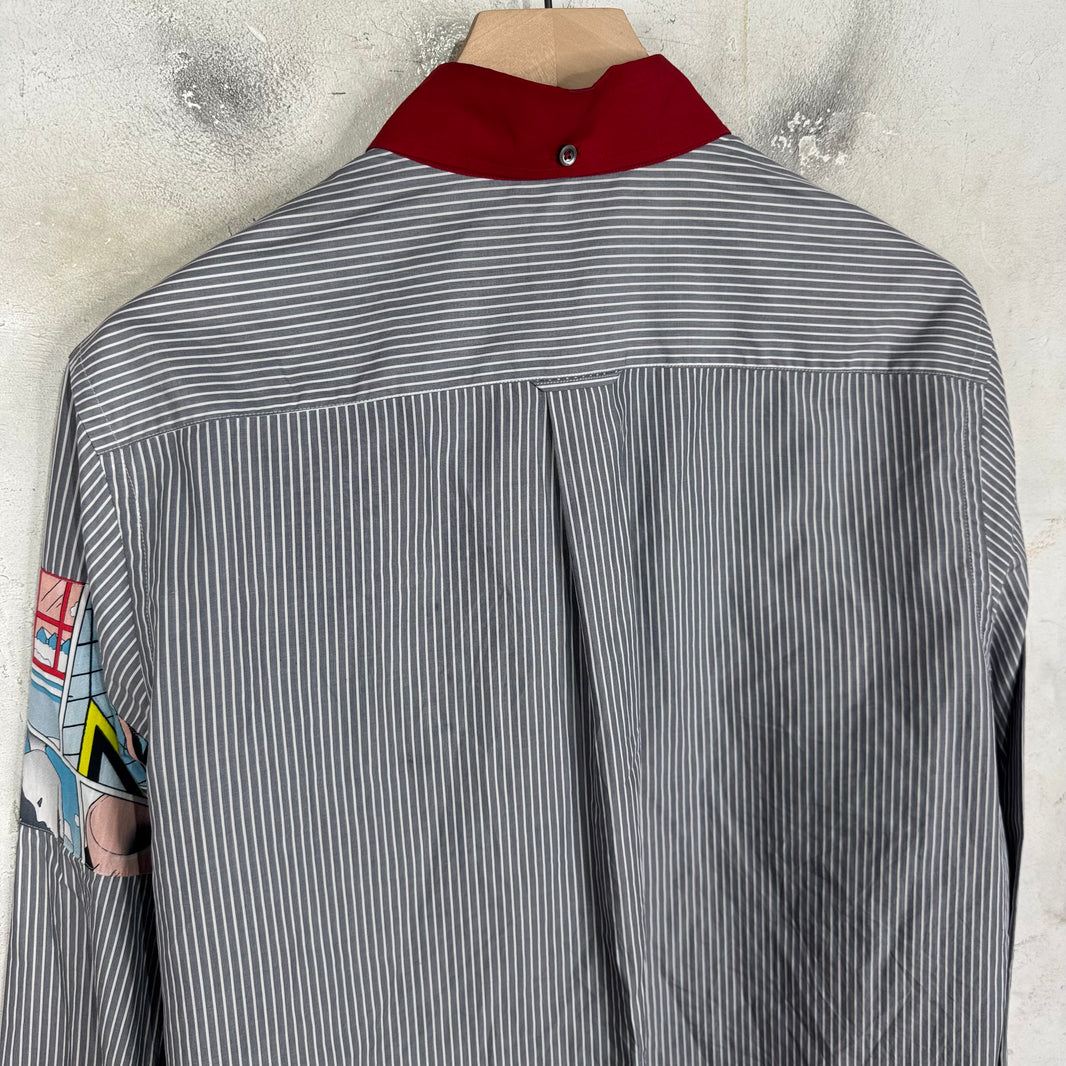 Prada Comic Patch Striped Shirt
