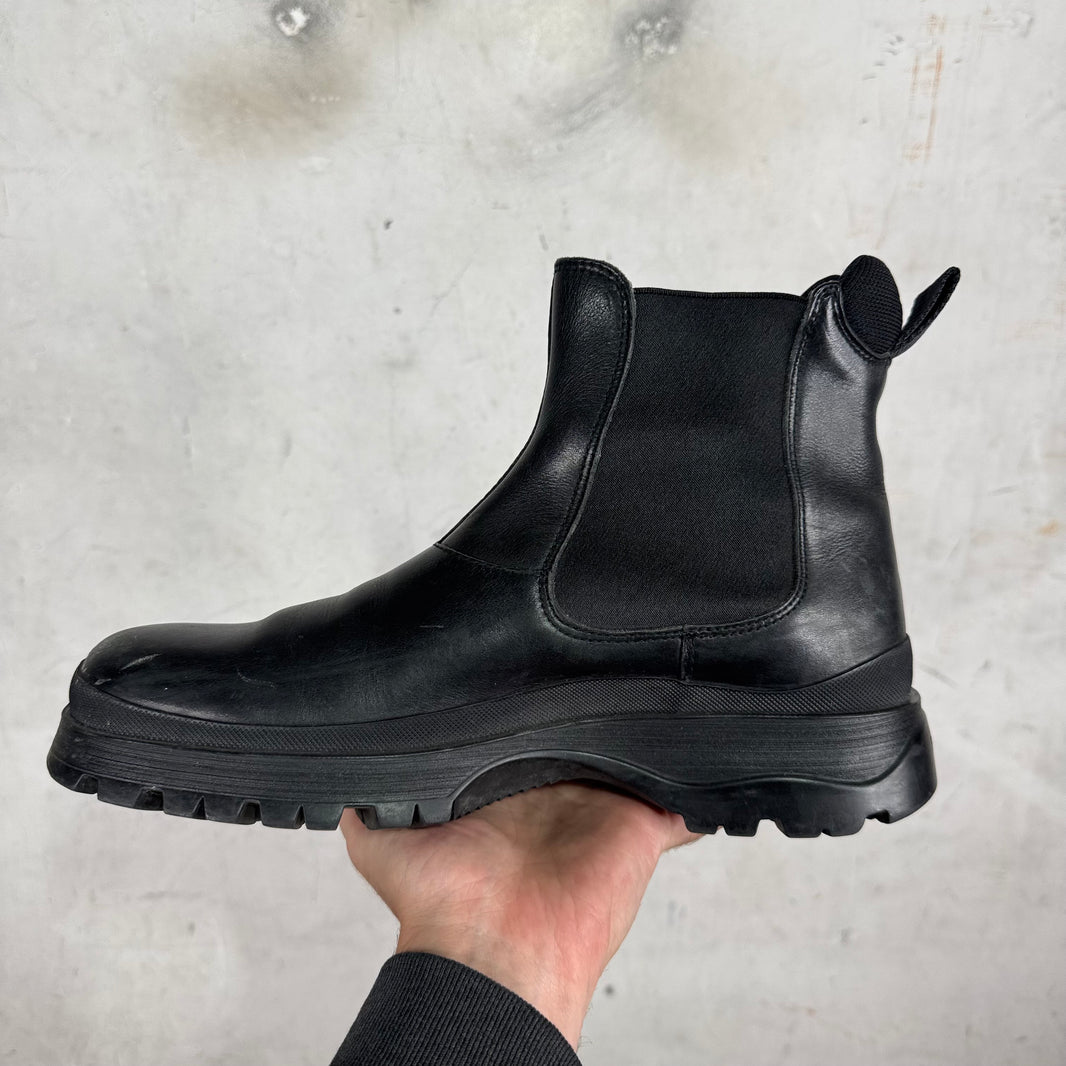 Prada Black Leather Slip Brixxen Boots