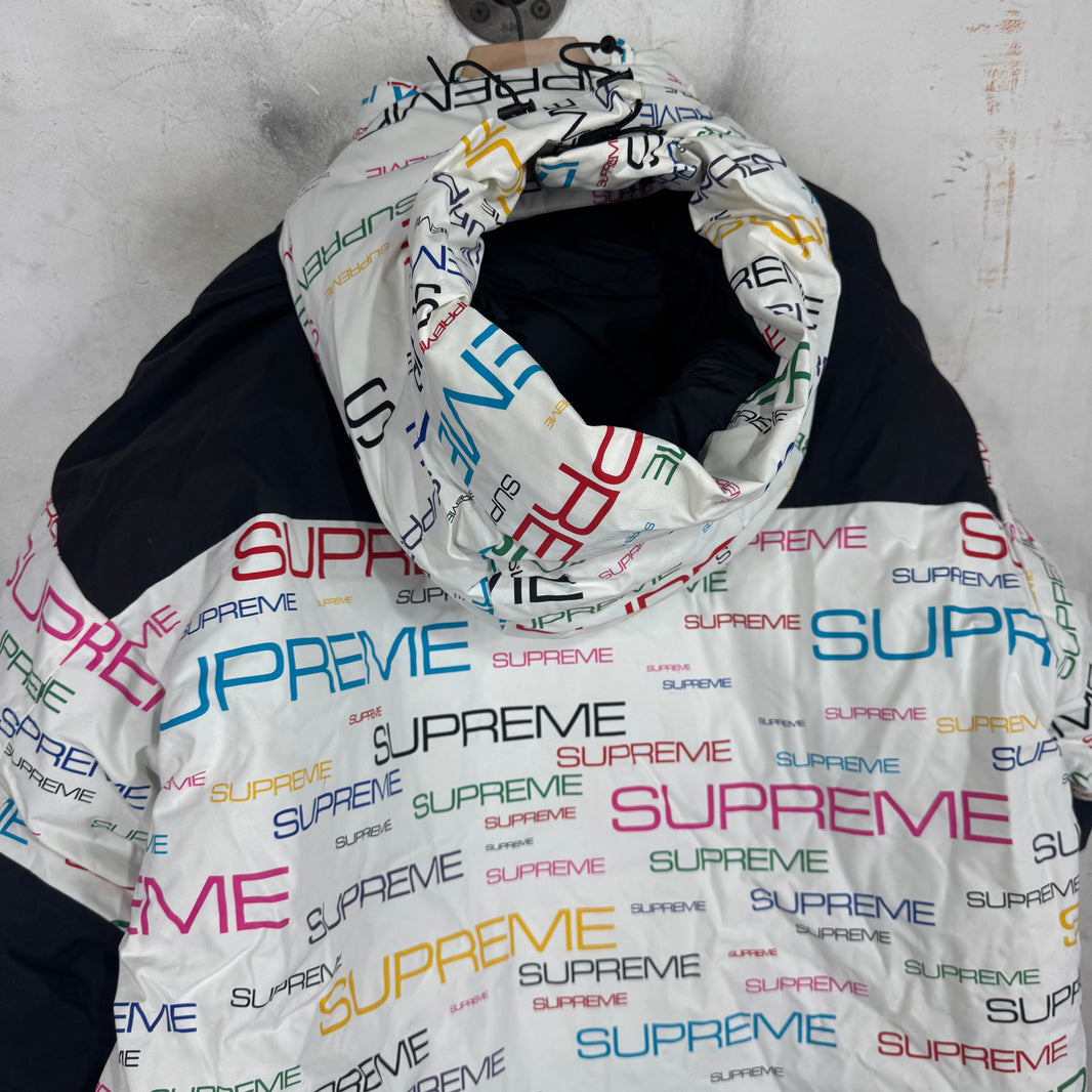 Supreme x TNF Multitcolor Script Puffer Parka Jacket