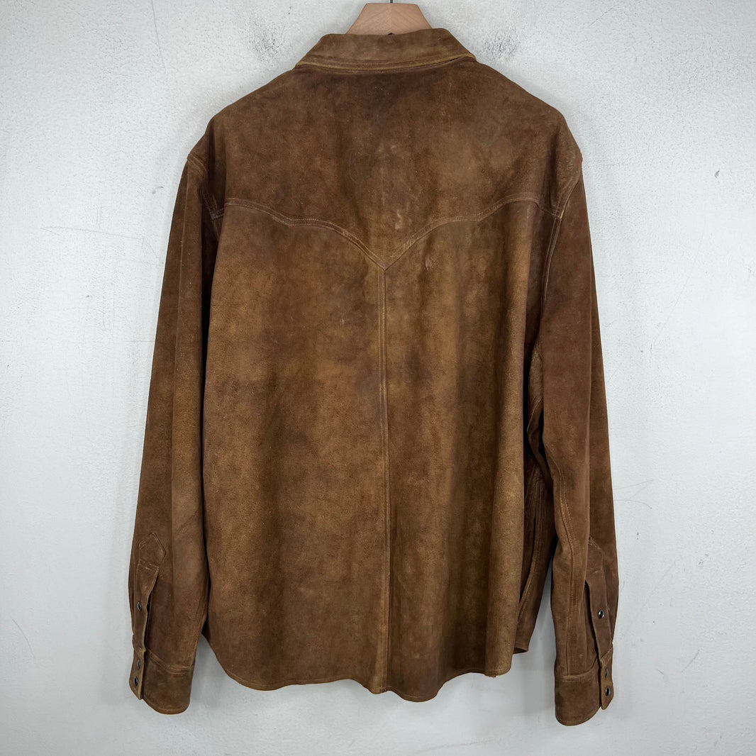RRL Rough Out Suede Snap Button Overshirt