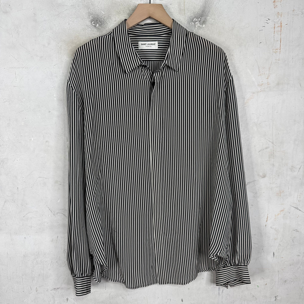 Saint Laurent Silk Pinstriped Shirt