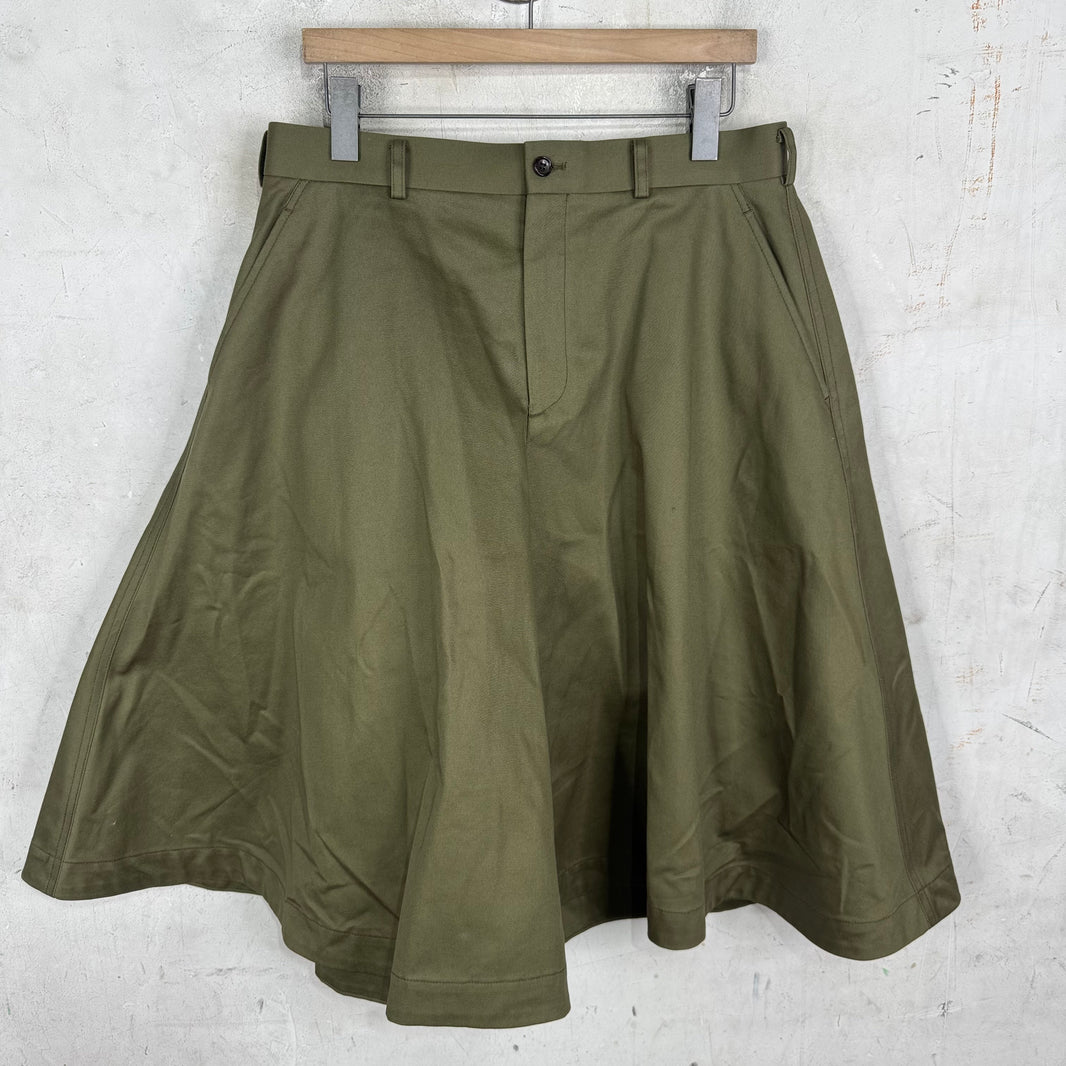 CDG HP Olive Balloon Flared Shorts