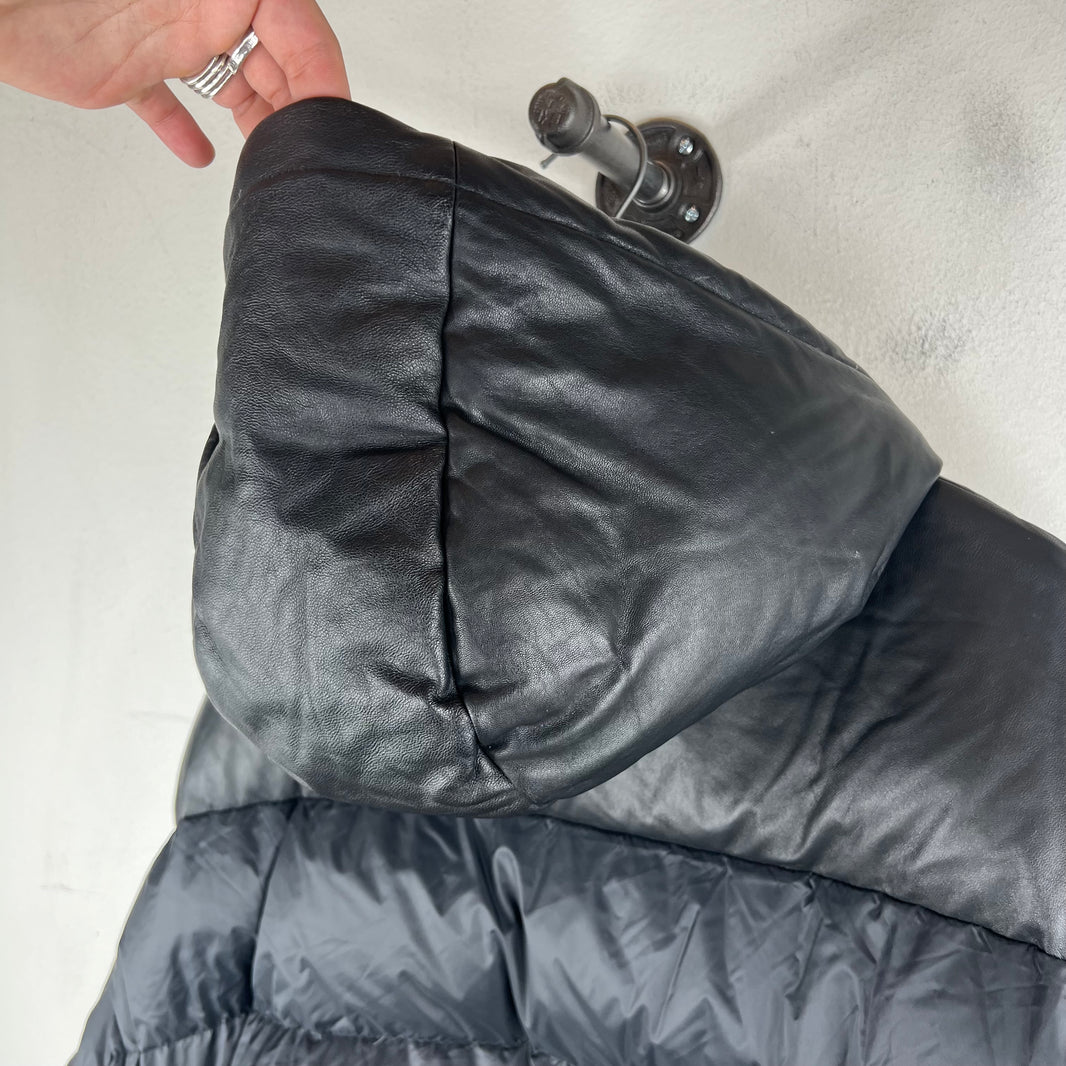 Amiri Faux Leather Puffer Zip Jacket