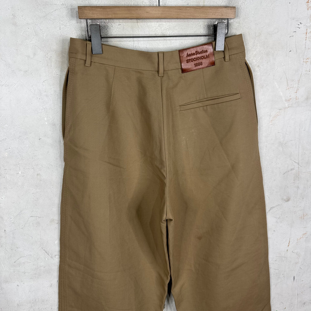 Acne Studios Loose Fit Khaki Trousers