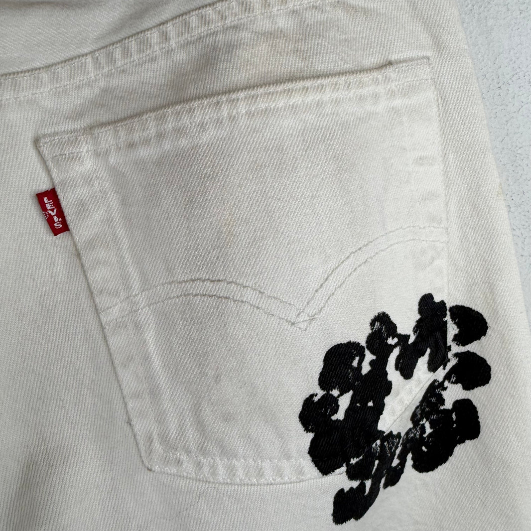 Denim Tears Levi's 501 White Wreath Jeans