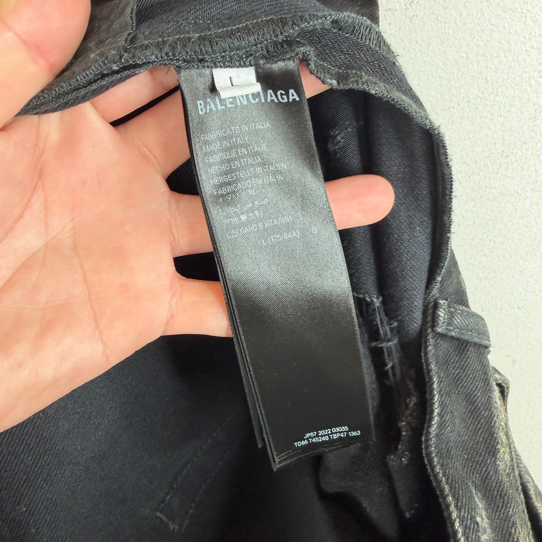 Balenciaga Mud Wash Destroyed Jeans