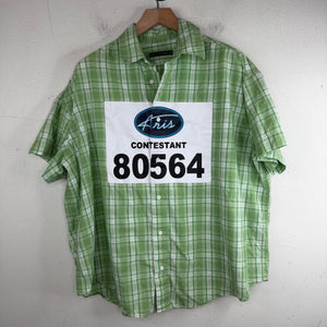 Aris Tatalovich Contestant Green Plaid S/S Button Up