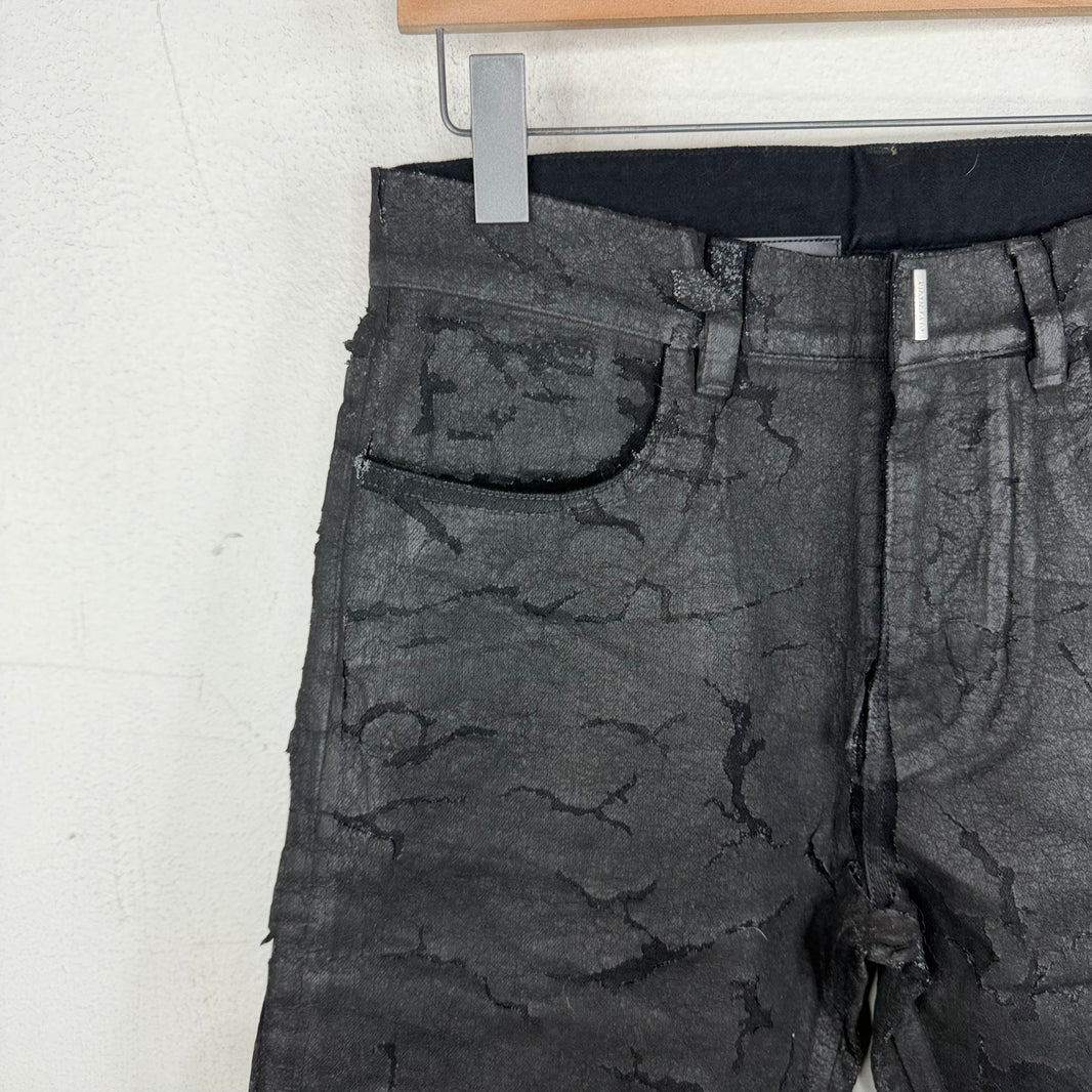 Givenchy Black Cracked Denim Jeans
