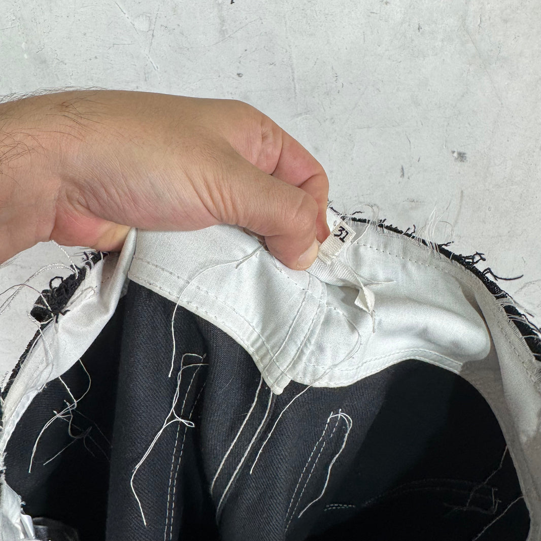 Margiela Reverse Seam Frayed Waistband Jeans