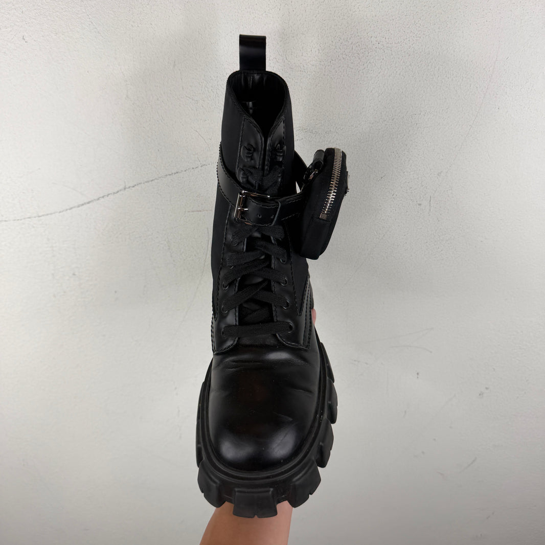 Prada Monolith Cargo Combat Boots