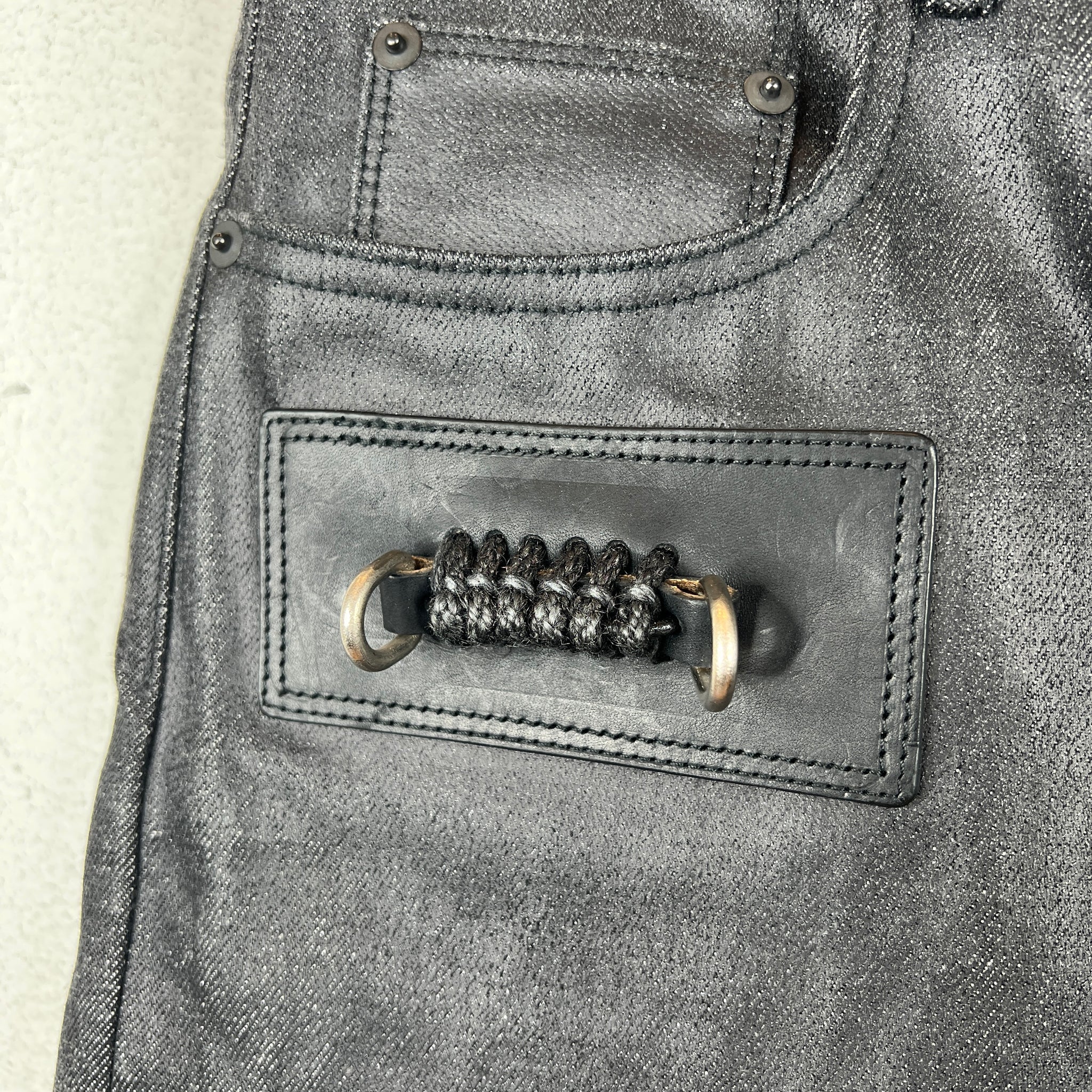 Rick Owens Glitter Coated Denim 3/4 Jeans