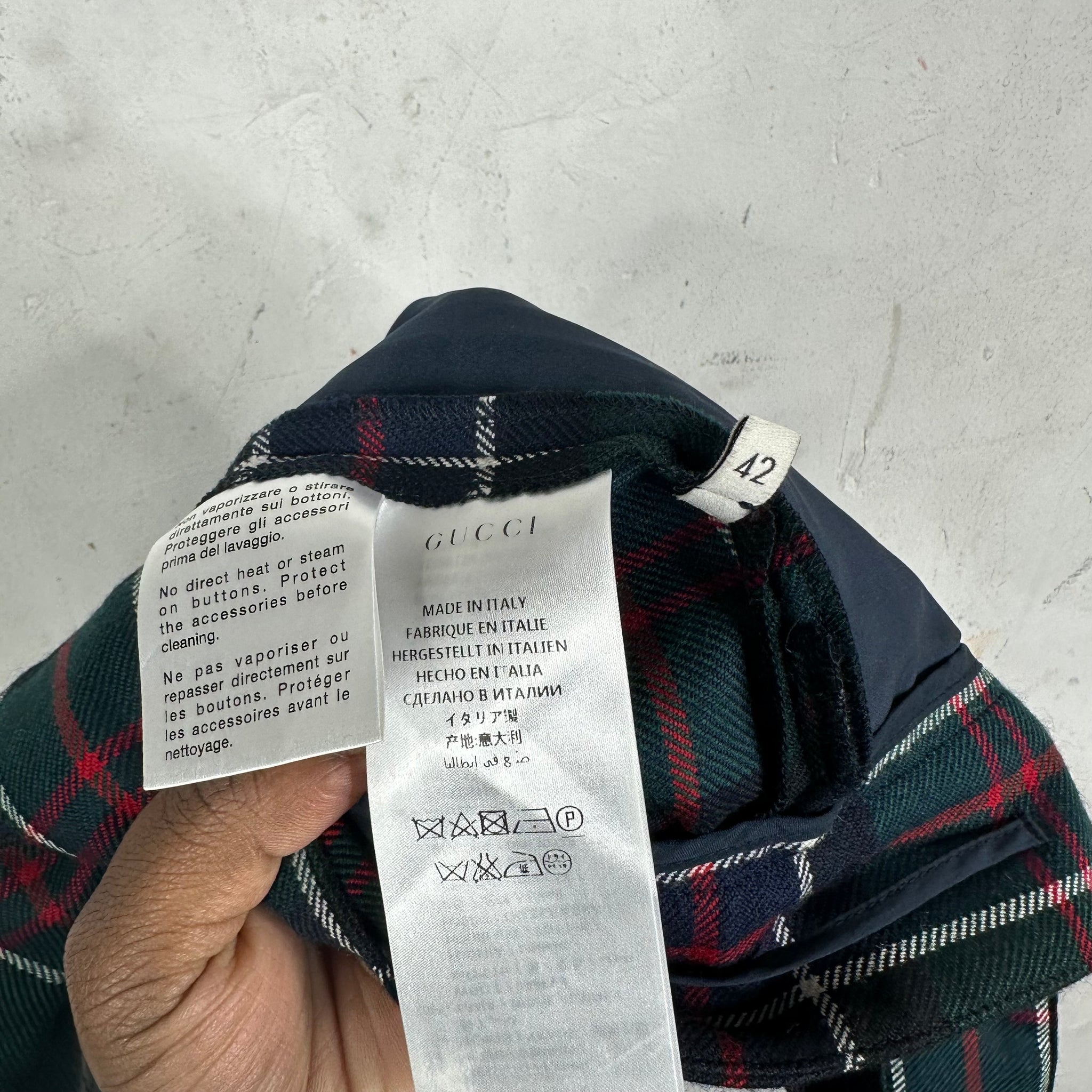 Gucci Plaid Bondage Pants