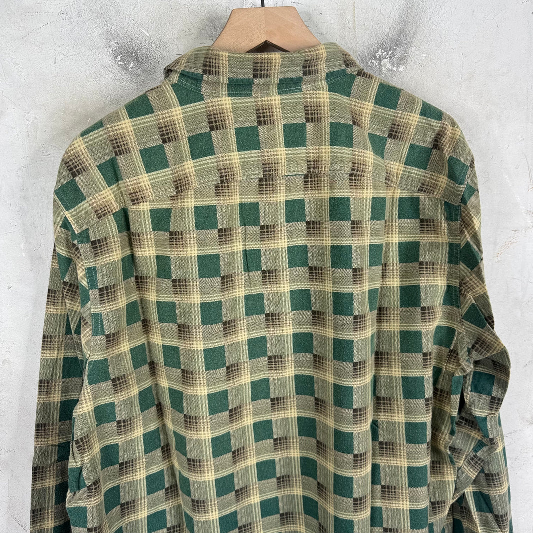 RRL Green/Brown Plaid Flannel Shirt