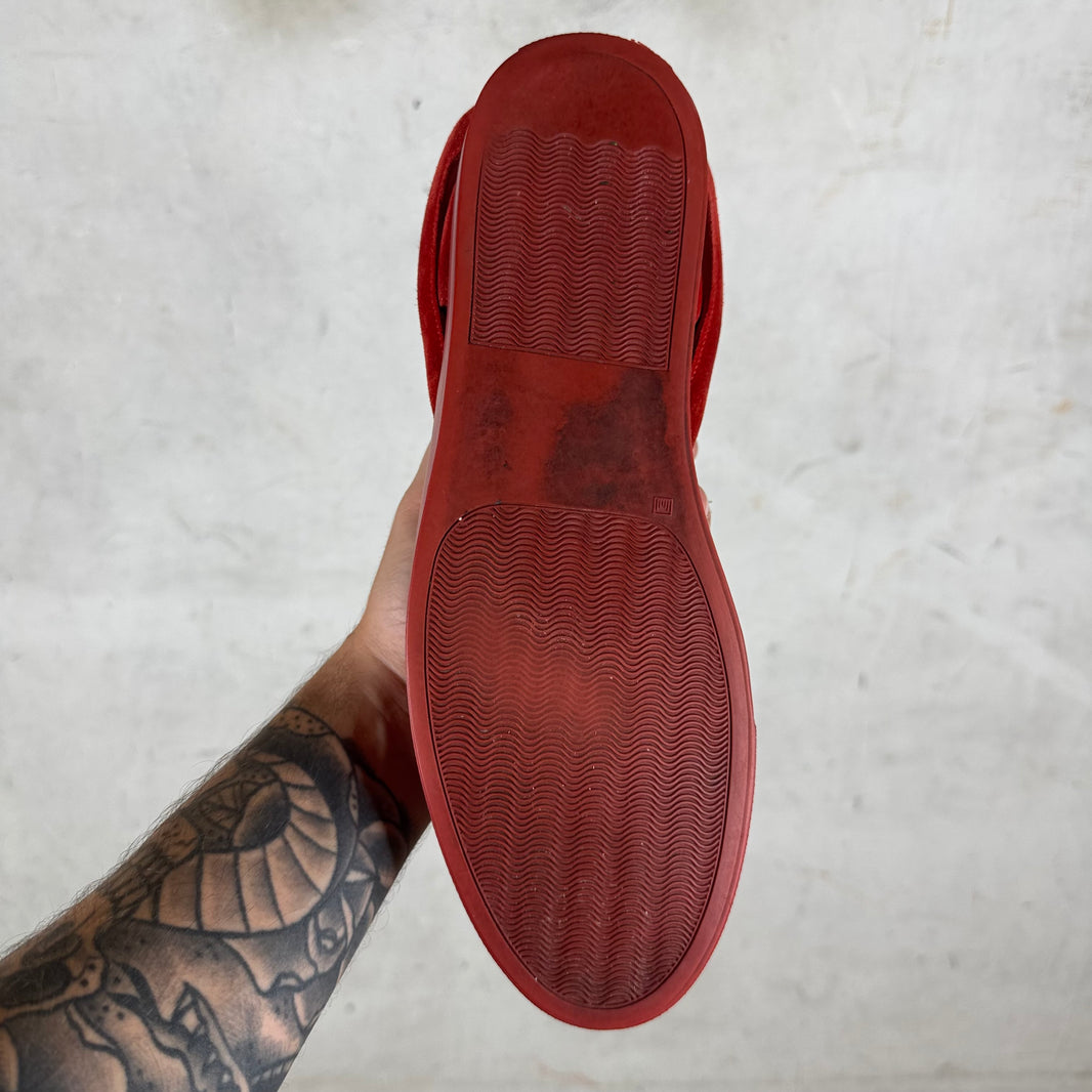 Giuliano Fujiwara Red Suede Skeleton Sneakers