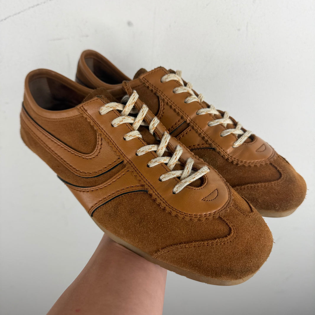 Dries Van Noten Brown Leather Driver Sneakers