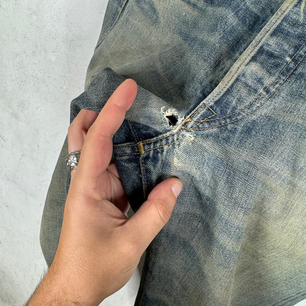 RRL Faded Medium Wash Straight Legged Jeans