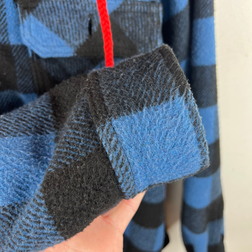 424 Blue Hooded Flannel Jacket